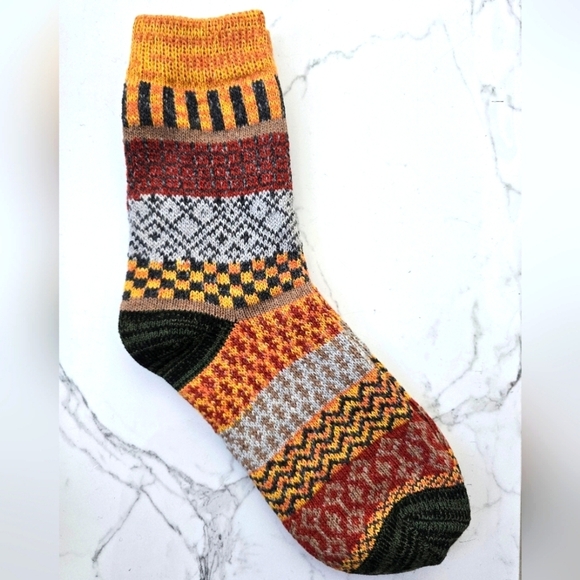 American Vintage Accessories - Bohemian | Granola yellow gray maximalist print Gorpcore tube socks